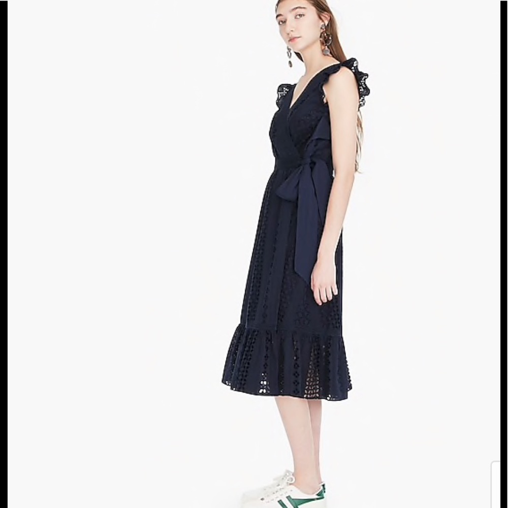 💕J CREW EYELET WRAP DRESS